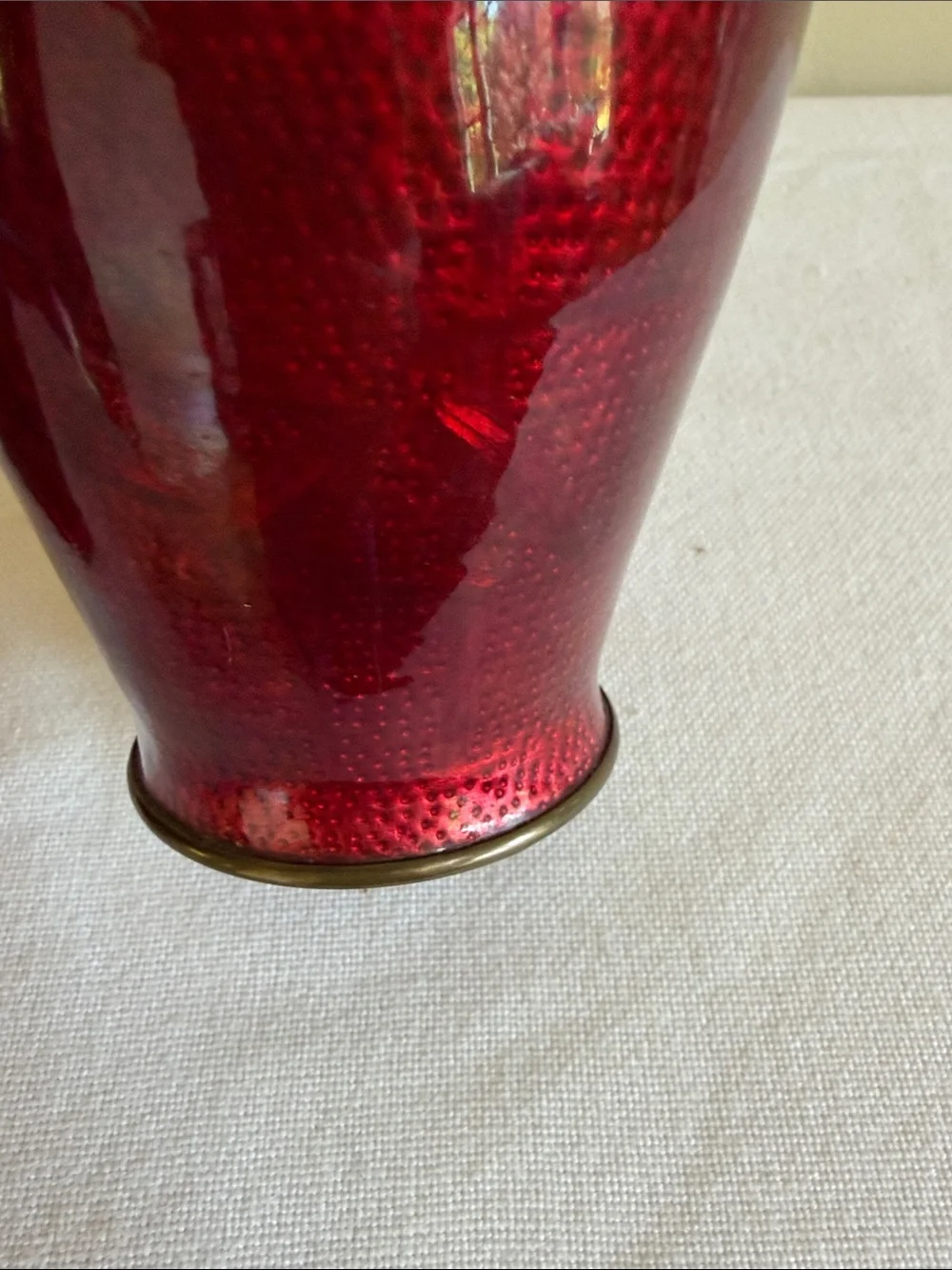 Japaneses Yamamoto Red Cloisonné Vase Pair